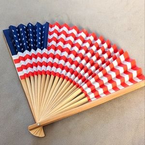 1960 American Flag Hand Fan Celebrating The Addition Of Hawaii's 50th Star